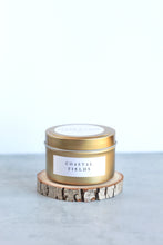 Load image into Gallery viewer, Coastal Fields Soy Candle,  Hand Poured, Natural, Eco Friendly, Earthy Beachy Scent, 4 oz tin