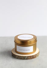Load image into Gallery viewer, Lavender Soy Candle, Hand Poured, Natural, Eco Friendly, Earthy Scent, 4 oz Tin