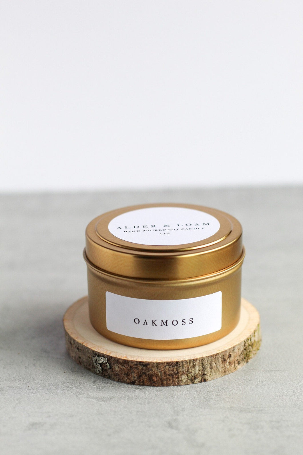 Oakmoss Soy Candle, Hand Poured, Natural, Eco Friendly, Earthy Scent, 4 oz Tin