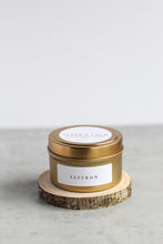 Load image into Gallery viewer, Saffron Soy Candle, Hand Poured, Natural, Eco Friendly, Earthy Scent, 4 oz Tin