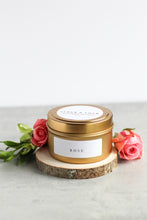 Load image into Gallery viewer, Rose Soy Candle, Hand Poured, Natural, Eco Friendly, Earthy Scent, 4 oz tin