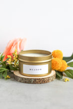 Load image into Gallery viewer, Meadow Soy Candle,  Hand Poured, Natural, Eco Friendly, Earthy Scent, 4 oz tin