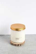 Load image into Gallery viewer, Amber Double Wick Soy Candle, Hand Poured, Natural, Eco Friendly, Earthy Scent, 12 oz Jar