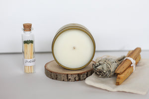 Self Care Gift Box, All Natural Candle, Palo Santo & Sage Bundle, Eco-Friendly Gift Set