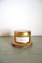 Load image into Gallery viewer, Maple Ember Soy Candle, Hand Poured, Natural, Eco Friendly, Earthy Scent, Fall Candle, 4 oz Tin
