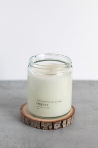 Forest Soy Candle, Hand Poured, Natural, Eco Friendly, Earthy Scent, 7 oz Jar