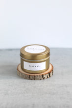 Load image into Gallery viewer, Floral Soy Candle, Hand Poured, Natural, Eco Friendly, Enchanting Scent, 4 oz Tin
