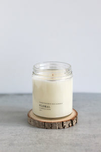 Floral Soy Candle, Hand Poured, Natural, Eco Friendly,  Floral Scent, 7 oz Jar