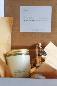 Soy Candle Gift Box, All Natural 2 Candles & Matchsticks, Custom Message Gift Set