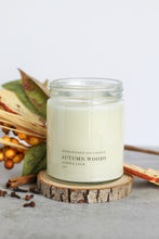 Load image into Gallery viewer, Autumn Woods Soy Candle, Hand Poured, Natural, Eco Friendly, Earthy Scent, Fall Candle, 7 oz Jar
