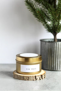 Fir Tree Soy Candle, Hand Poured, Natural, Eco Friendly, Earthy Scent, Christmas Candle, 4 oz Tin
