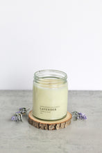 Load image into Gallery viewer, Lavender Soy Candle, Hand Poured, Natural, Eco Friendly, Earthy Scent, 7 oz Jar
