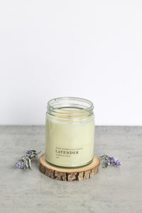 Lavender Soy Candle, Hand Poured, Natural, Eco Friendly, Earthy Scent, 7 oz Jar