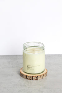 Rose Soy Candle, Hand Poured, Natural, Eco Friendly, Earthy Scent, 7 oz Jar