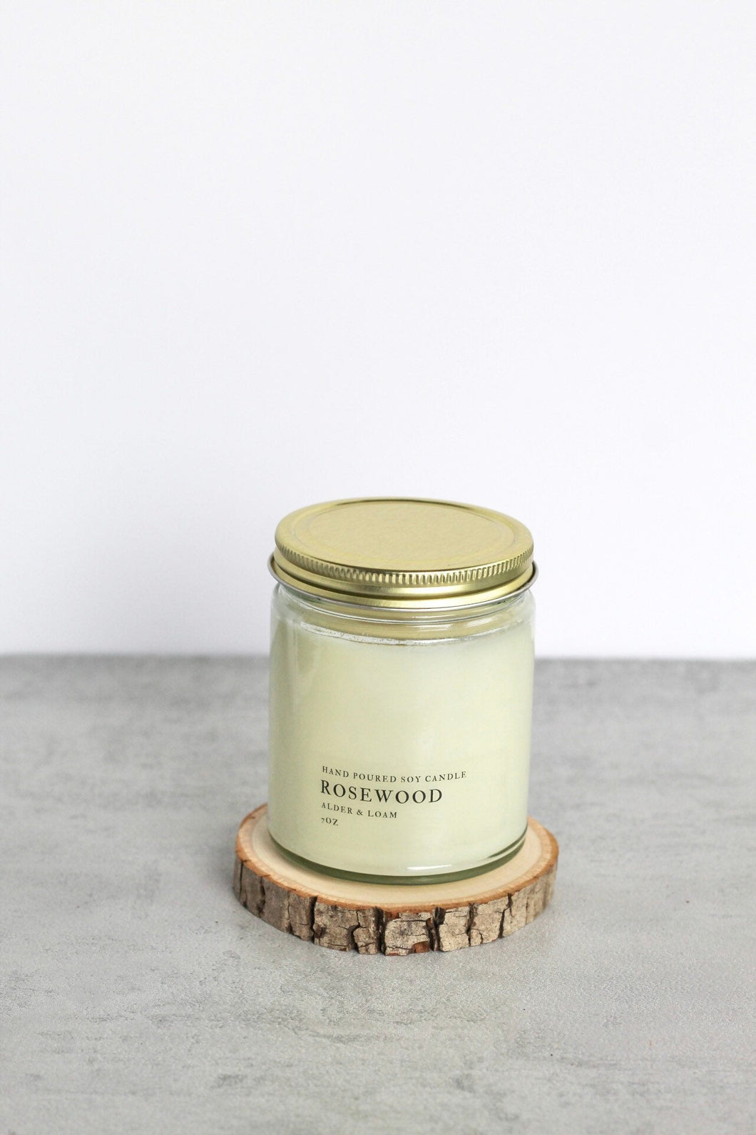 Rosewood Soy Candle, Hand Poured, Natural, Eco Friendly, Earthy Scent, 7 oz Jar