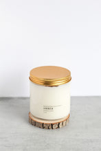 Load image into Gallery viewer, Amber Double Wick Soy Candle, Hand Poured, Natural, Eco Friendly, Earthy Scent, 12 oz Jar
