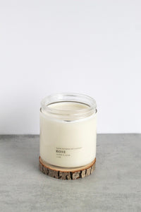 Rose Double Wick Soy Candle, Hand Poured, Natural, Eco Friendly, Earthy Scent, 12 oz Jar