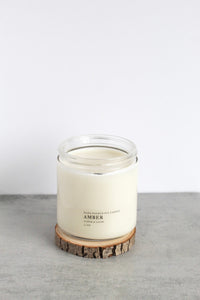 Amber Double Wick Soy Candle, Hand Poured, Natural, Eco Friendly, Earthy Scent, 12 oz Jar