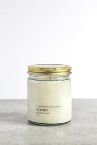 Seaside Soy Candle, Hand Poured, Natural, Eco Friendly, Summer Spring Scent, 7 oz Jar