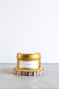 Pine Soy Candle, Hand Poured, Natural, Eco Friendly, 4 oz tin