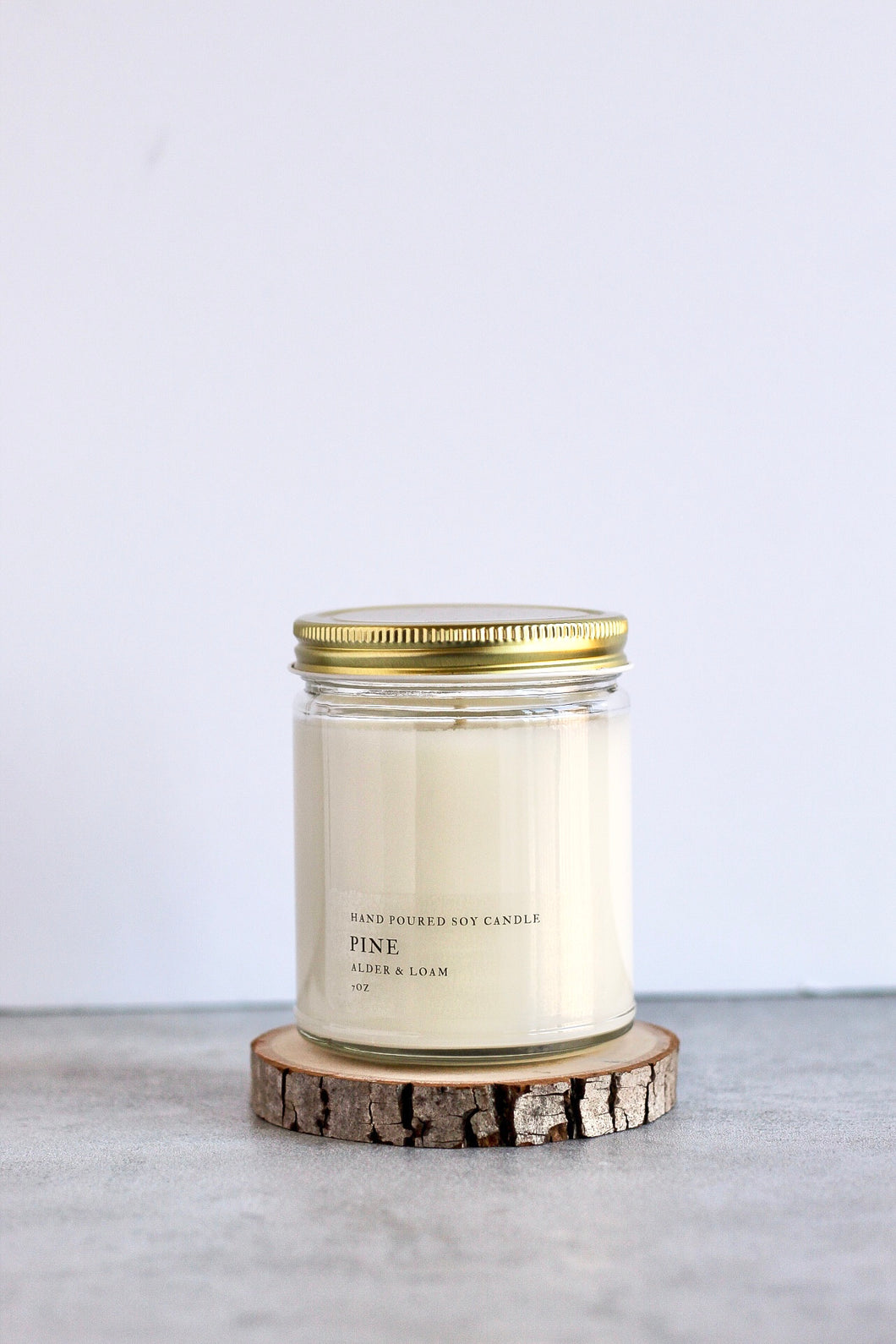 Pine Soy Candle, Hand Poured, Natural, Eco Friendly, Earthy Scent, 7 oz Jar