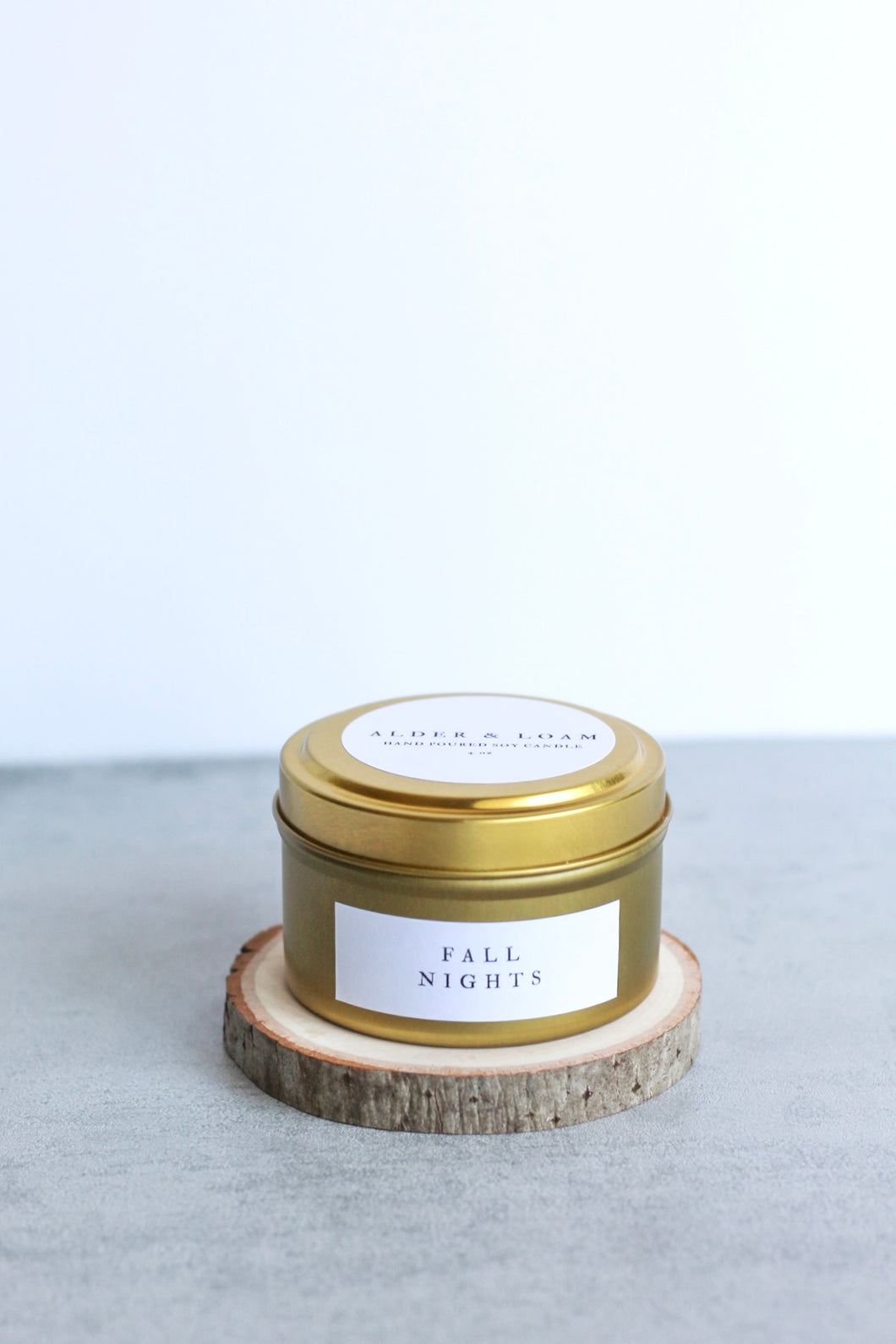 Fall Nights Soy Candle, Hand Poured, Natural, Eco Friendly, Earthy Scent, Fall Candle, 4 oz Tin