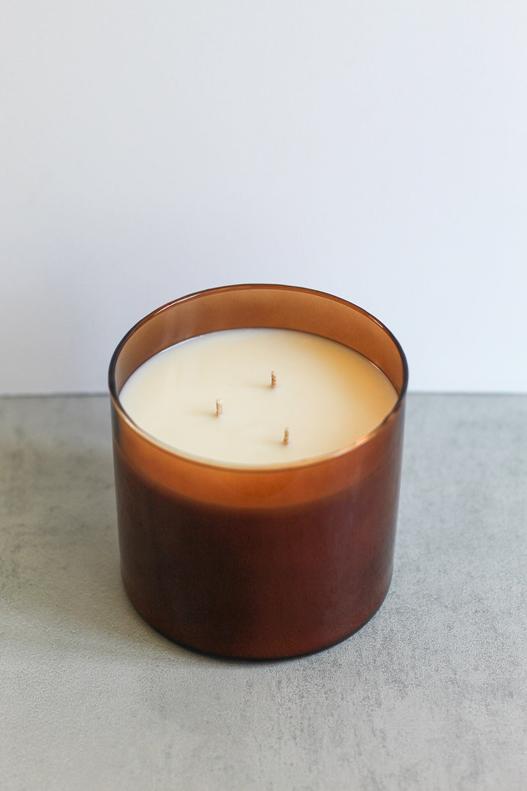 Triple Wick Soy Candle,  Hand Poured, Natural, Eco Friendly, Earthy Scent, 16 oz Amber Jar