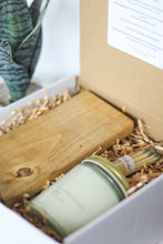 Load image into Gallery viewer, Soy Candle + Wooden Riser Gift Box, All Natural Candles &amp; Matchsticks, Gift Set
