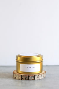 Cypress Soy Candle, Hand Poured, Natural, Eco Friendly, Earthy Scent, 4 oz Tin