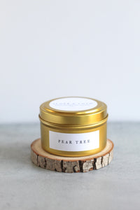 Pear Tree Soy Candle, Hand Poured, Natural, Eco Friendly, 4 oz tin